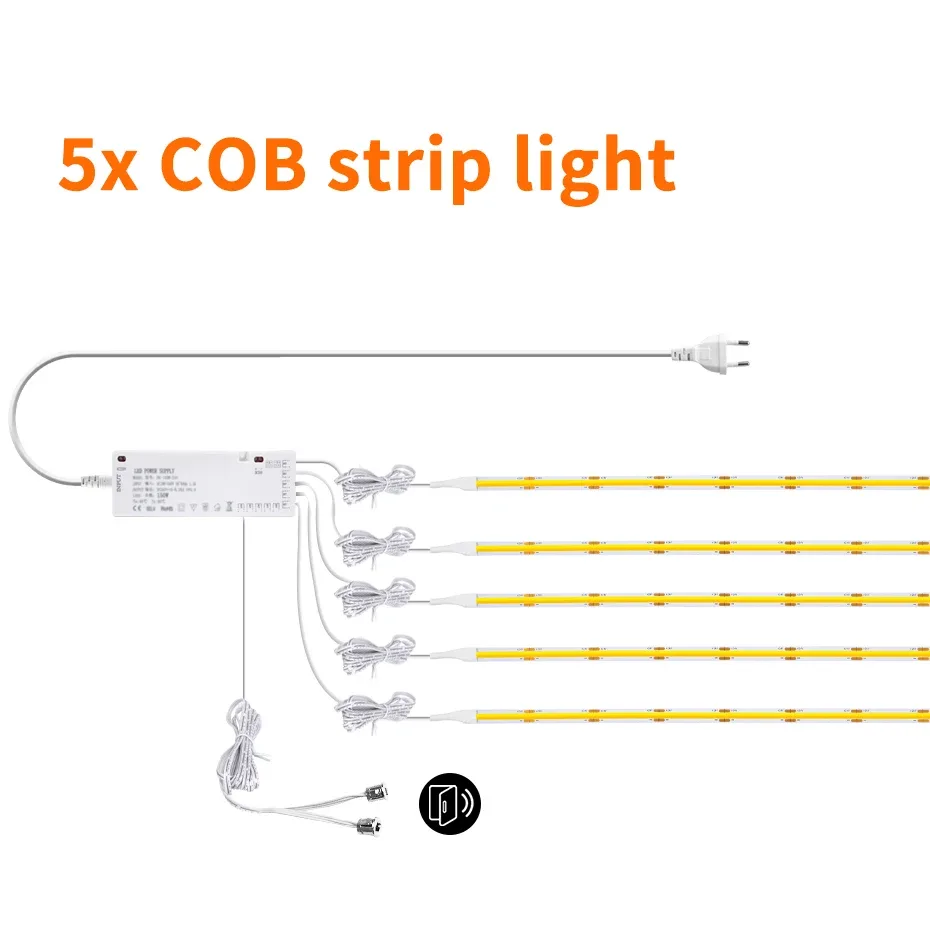 Kit de rubans LED COB 24V avec capteur de double porte pour armoires et vitrines slide 11