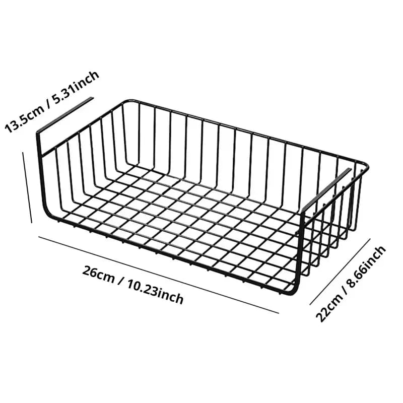 Panier de rangement suspendu sous étagère en fer, grande capacité - Image 6