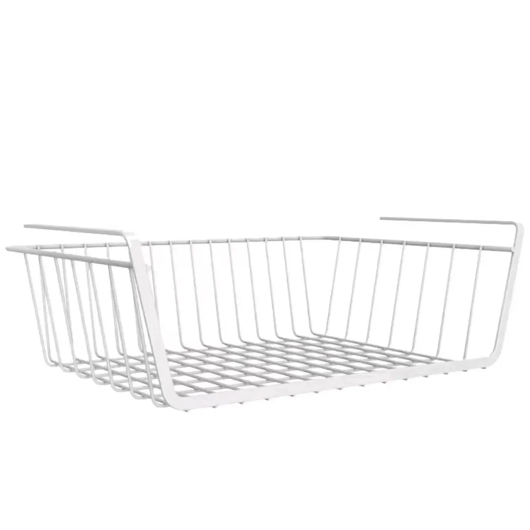 Panier de rangement suspendu sous étagère en fer, grande capacité slide 7