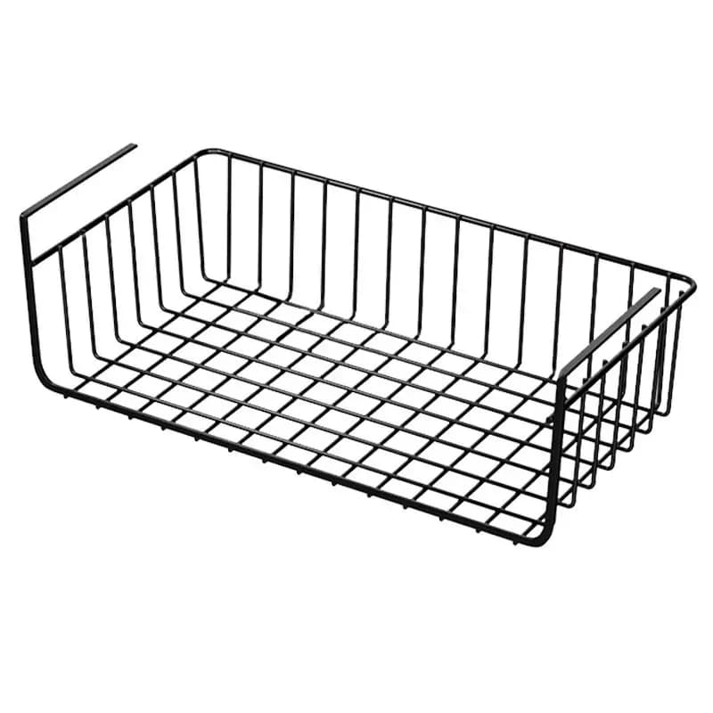 Panier de rangement suspendu sous étagère en fer, grande capacité slide 8
