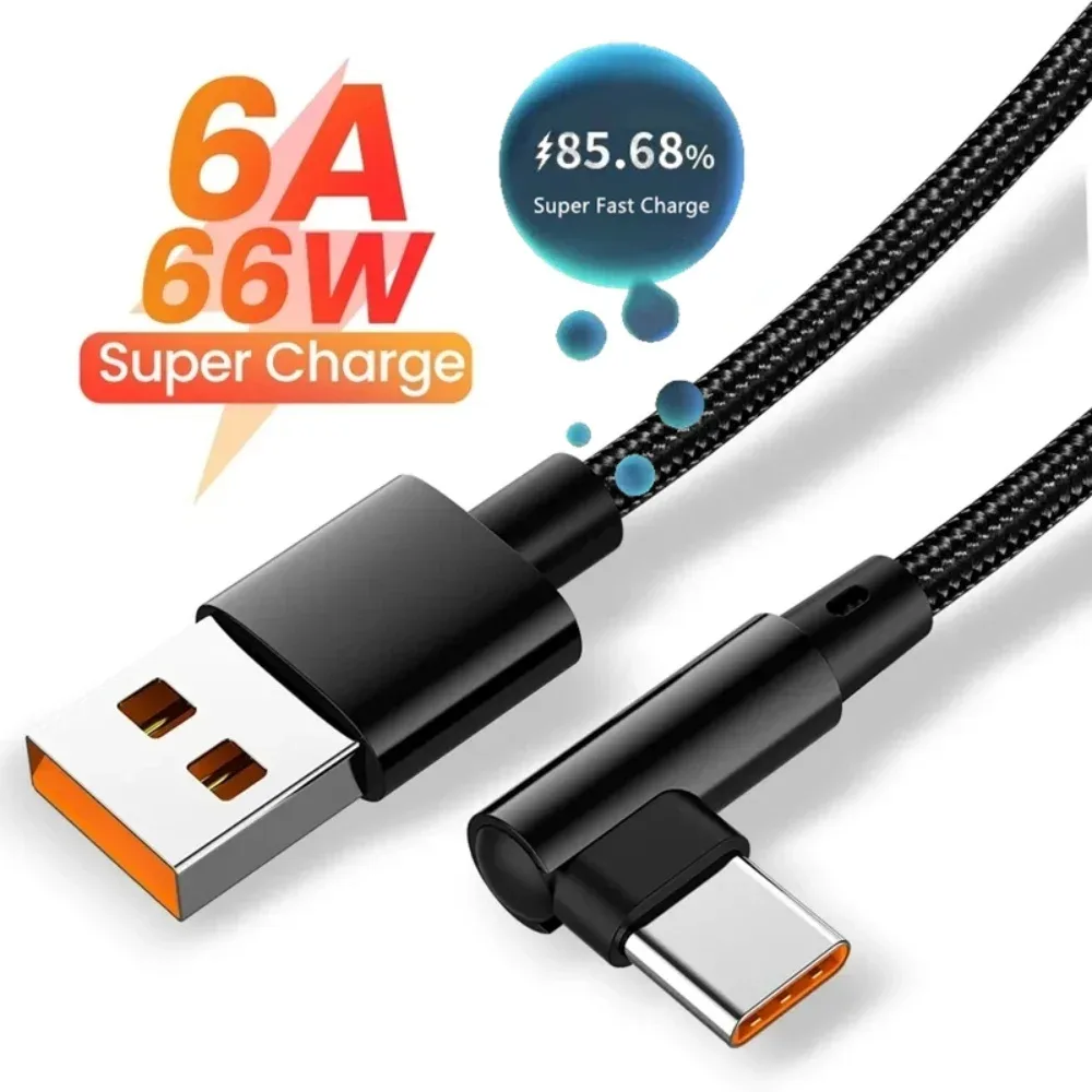 Câble USB vers USB-C 10A coudé à 90° - Charge rapide PD