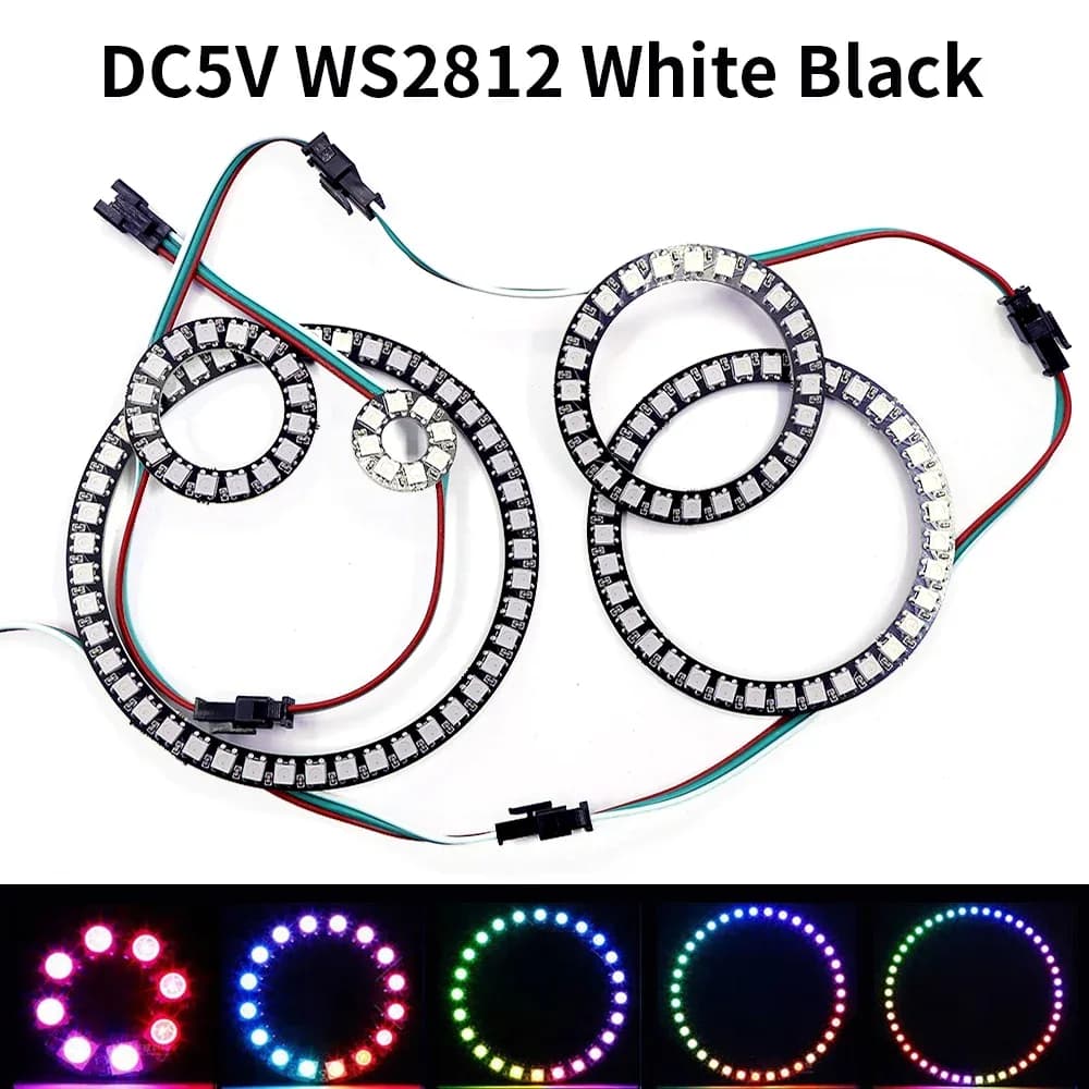 Anneau LED WS2812B Adressable Individuellement (8/12/16/24/35/42 LEDs) - SMD 5050 - 5V