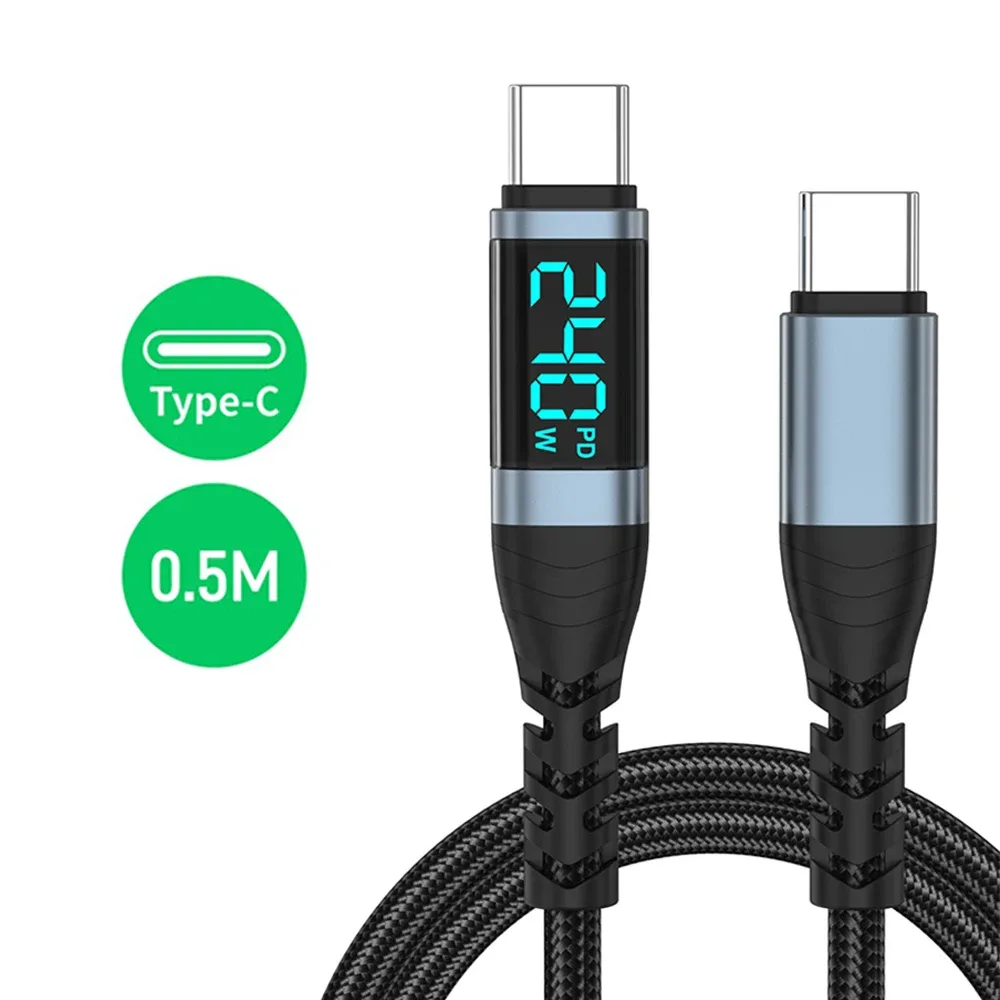 Câble USB-C vers USB-C 240W avec affichage numérique de la puissance slide 8