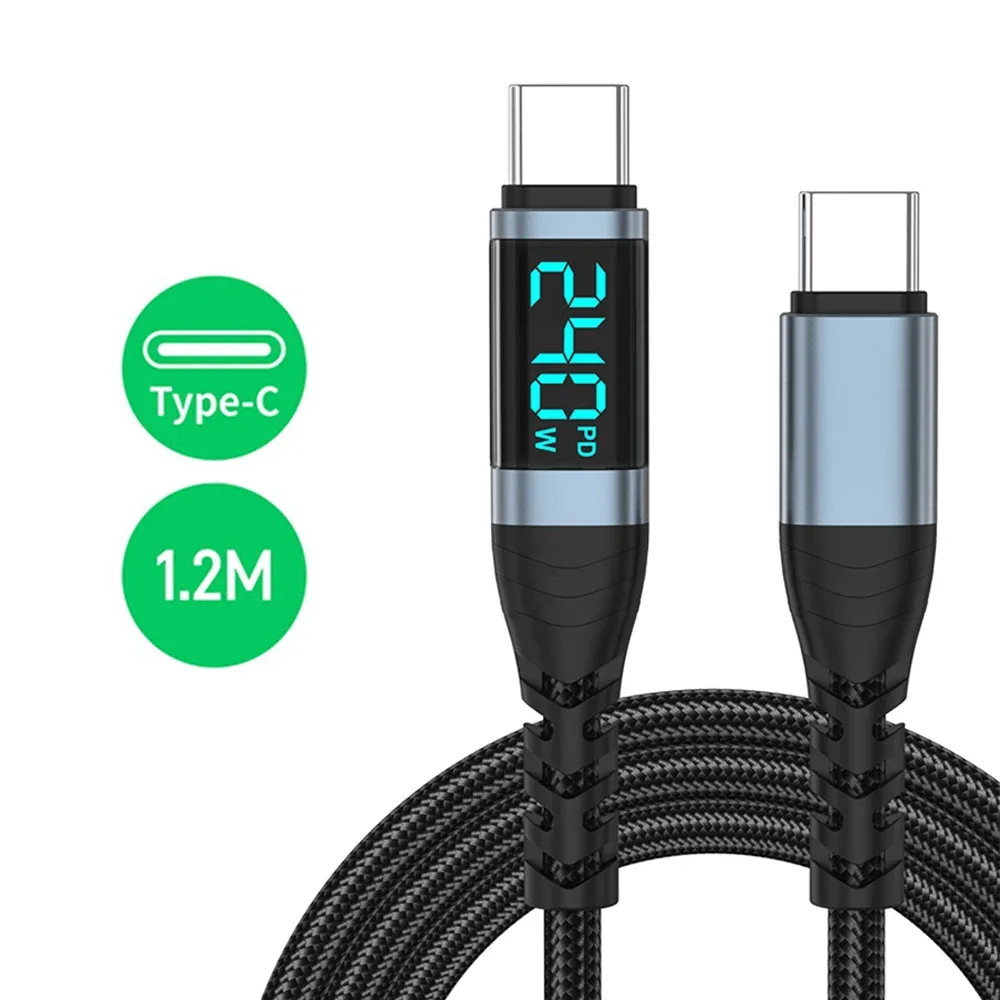 Câble USB-C vers USB-C 240W avec affichage numérique de la puissance slide 9