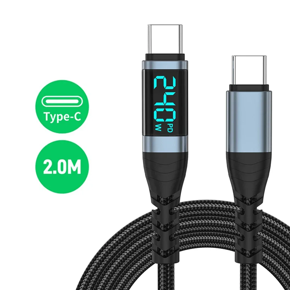 Câble USB-C vers USB-C 240W avec affichage numérique de la puissance slide 7