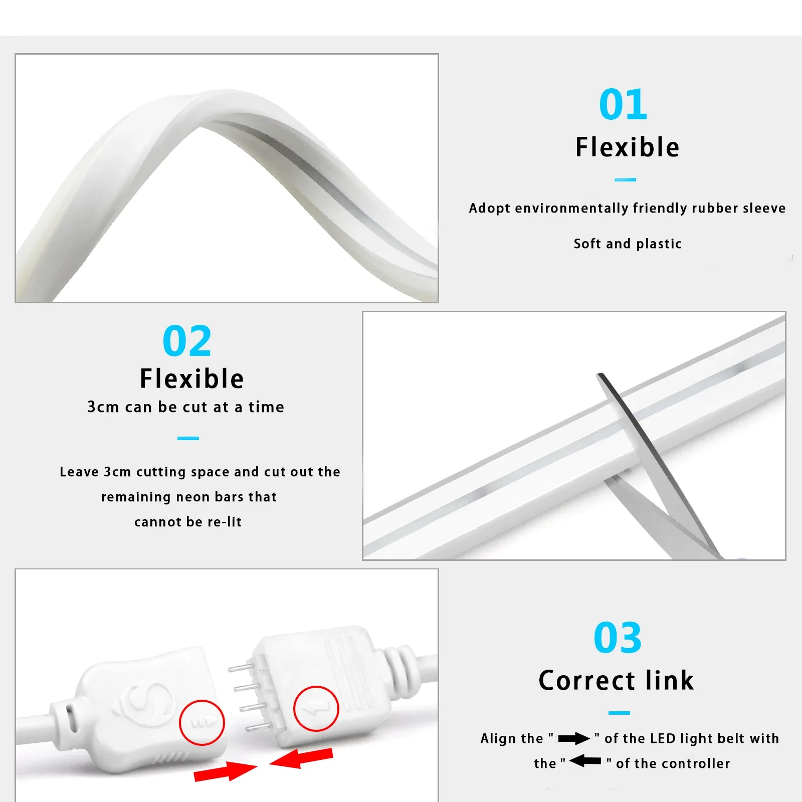 Ruban LED Néon Connecté RGB WiFi (12V-24V) avec Prise UE - Compatible Tuya & Smart Life slide 2