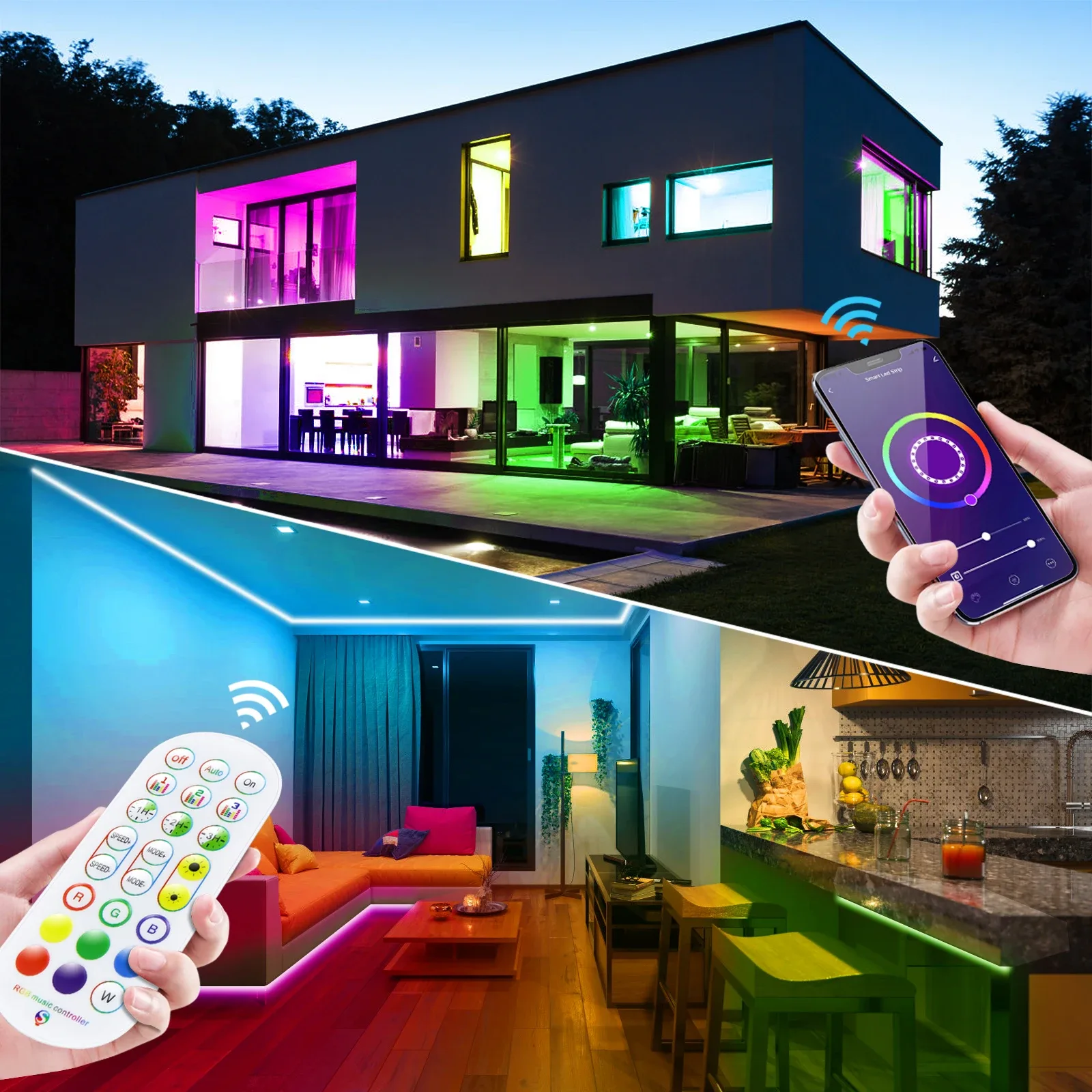 Ruban LED Néon Connecté RGB WiFi (12V-24V) avec Prise UE - Compatible Tuya & Smart Life slide 5