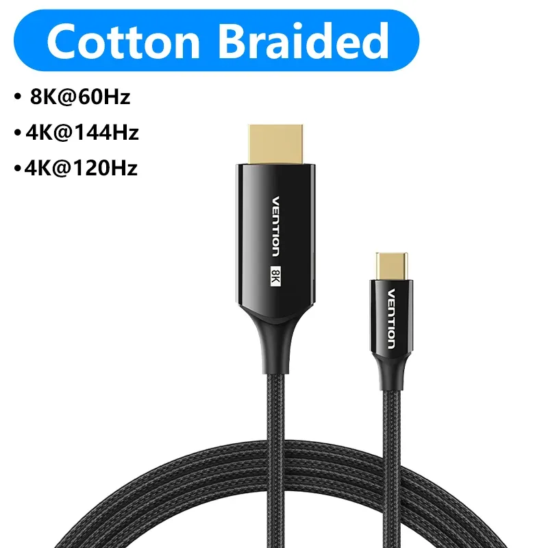 Câble USB-C vers HDMI 8K Vention - Adaptateur Thunderbolt 3 slide 8
