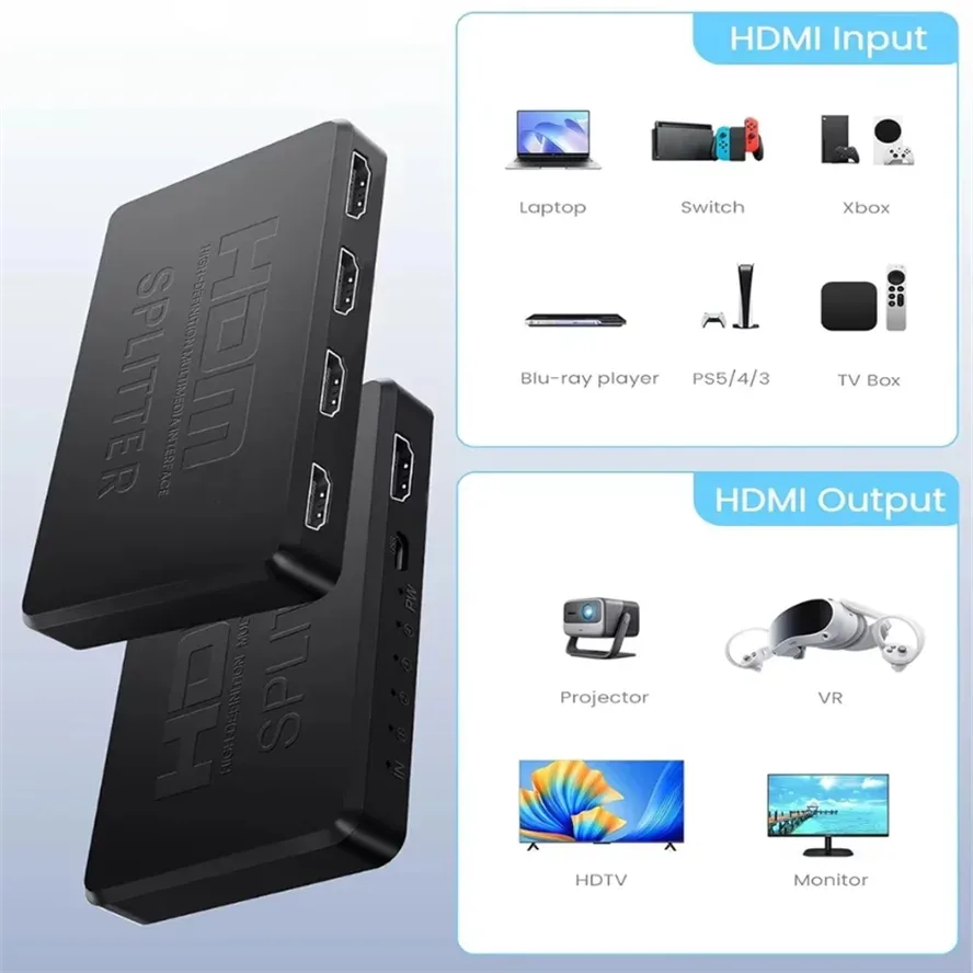 Répartiteur HDMI 4K - 1 entrée vers 4 sorties avec synchronisation audio - Image 3