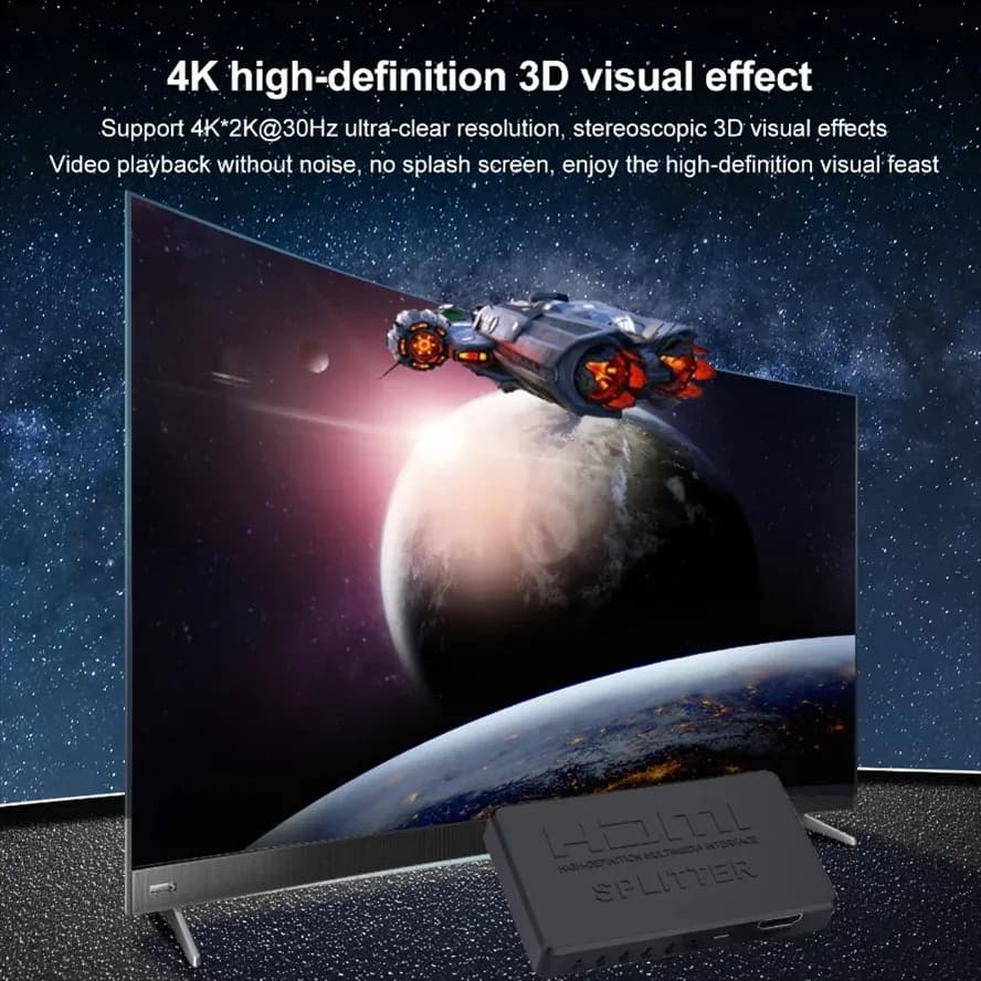 Répartiteur HDMI 4K - 1 entrée vers 4 sorties avec synchronisation audio - Image 6