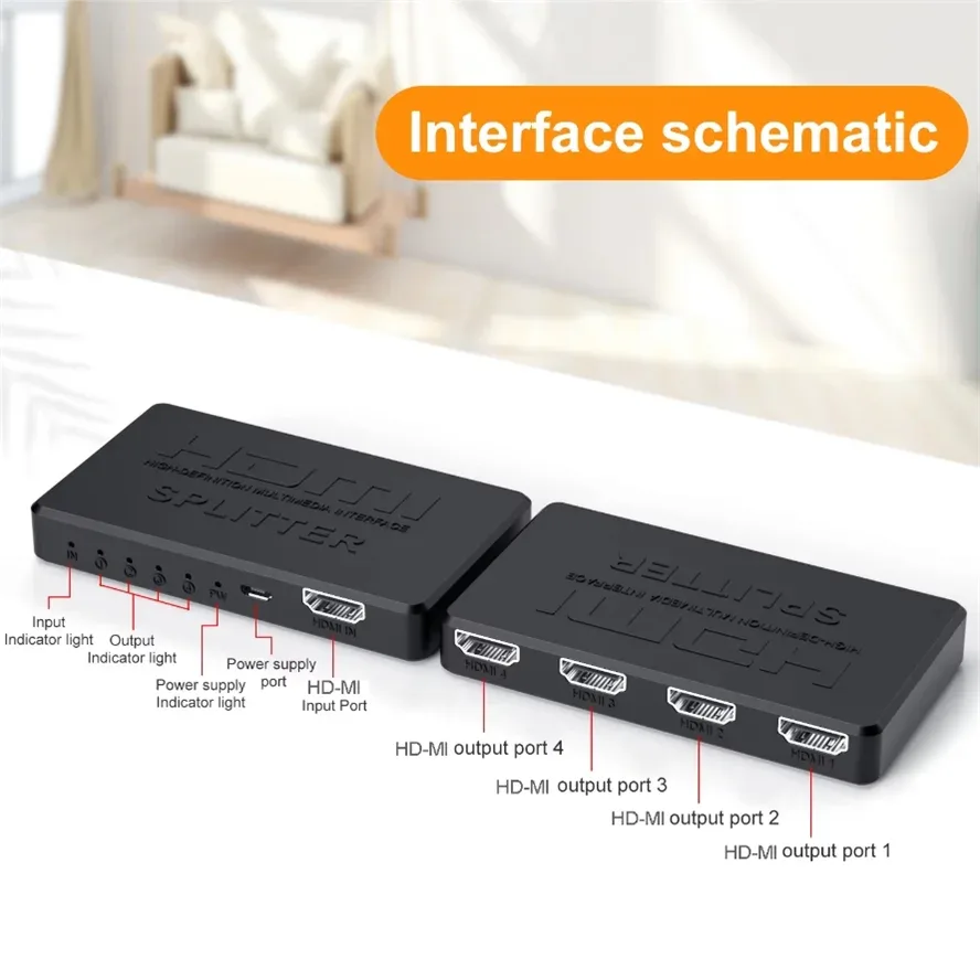 Répartiteur HDMI 4K - 1 entrée vers 4 sorties avec synchronisation audio - Image 2