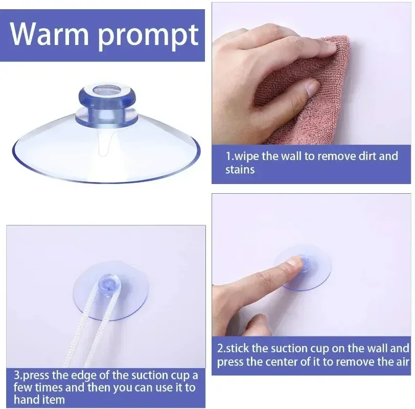 Ventouses Transparentes à Tête de Champignon pour Vitres et Salle de Bain slide 5