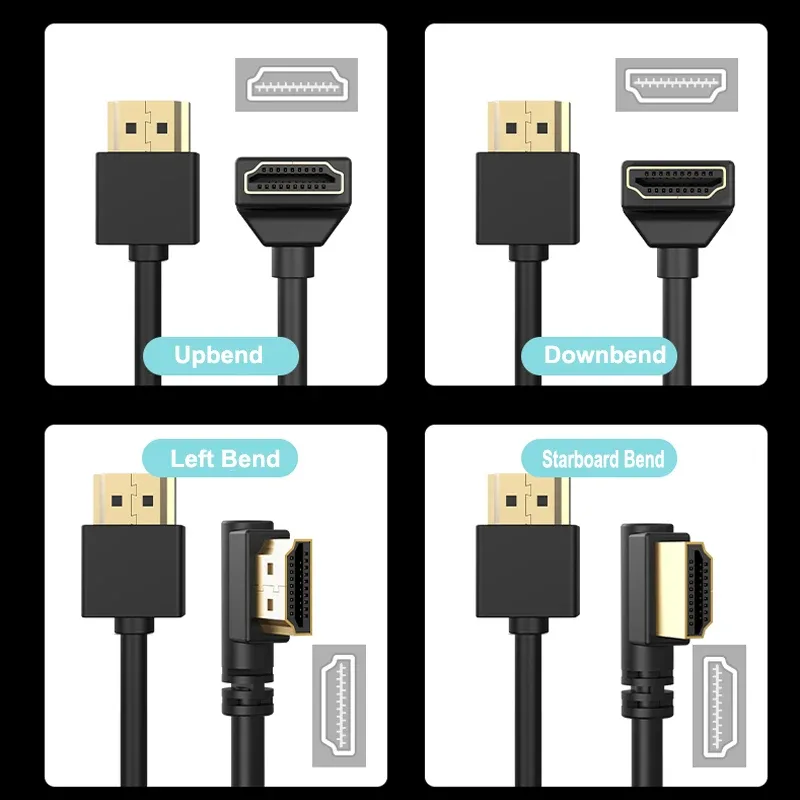 Câble HDMI 2.0 4K UHD Canfon - Coudé à 90° - 18 Gbit/s - 60 Hz - Image 3