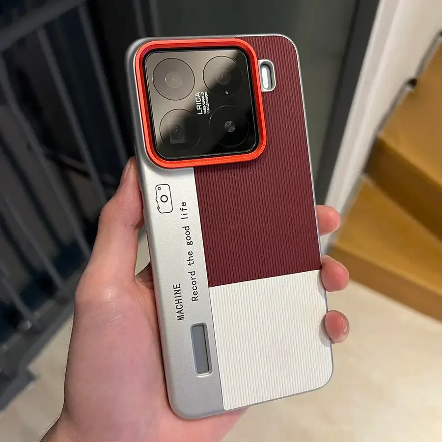 Coque en cuir tricolore pour Xiaomi 15 / 14 Pro - Design appareil photo - Antichoc slide 7