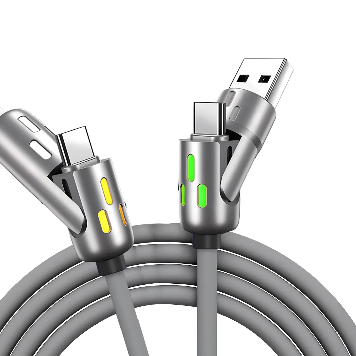 Câble de charge rapide 4-en-1 USB-A/USB-C vers USB-C et Lightning slide 8