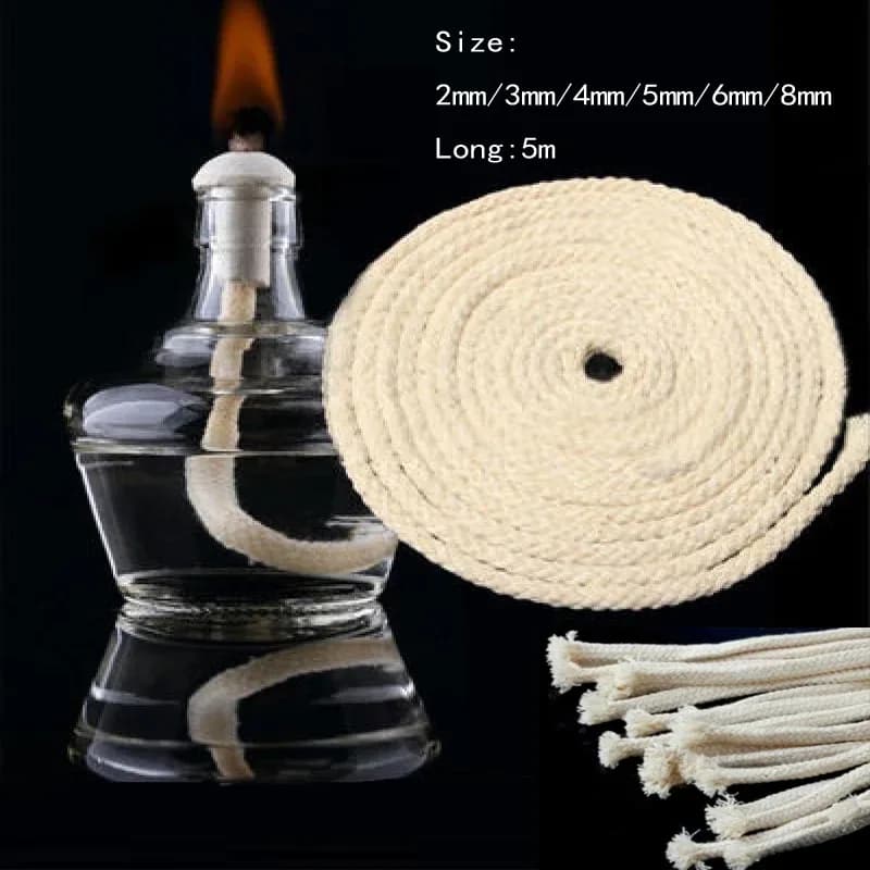 Mèche ronde en coton pour lampes à huile et brûleurs à alcool - Image 1