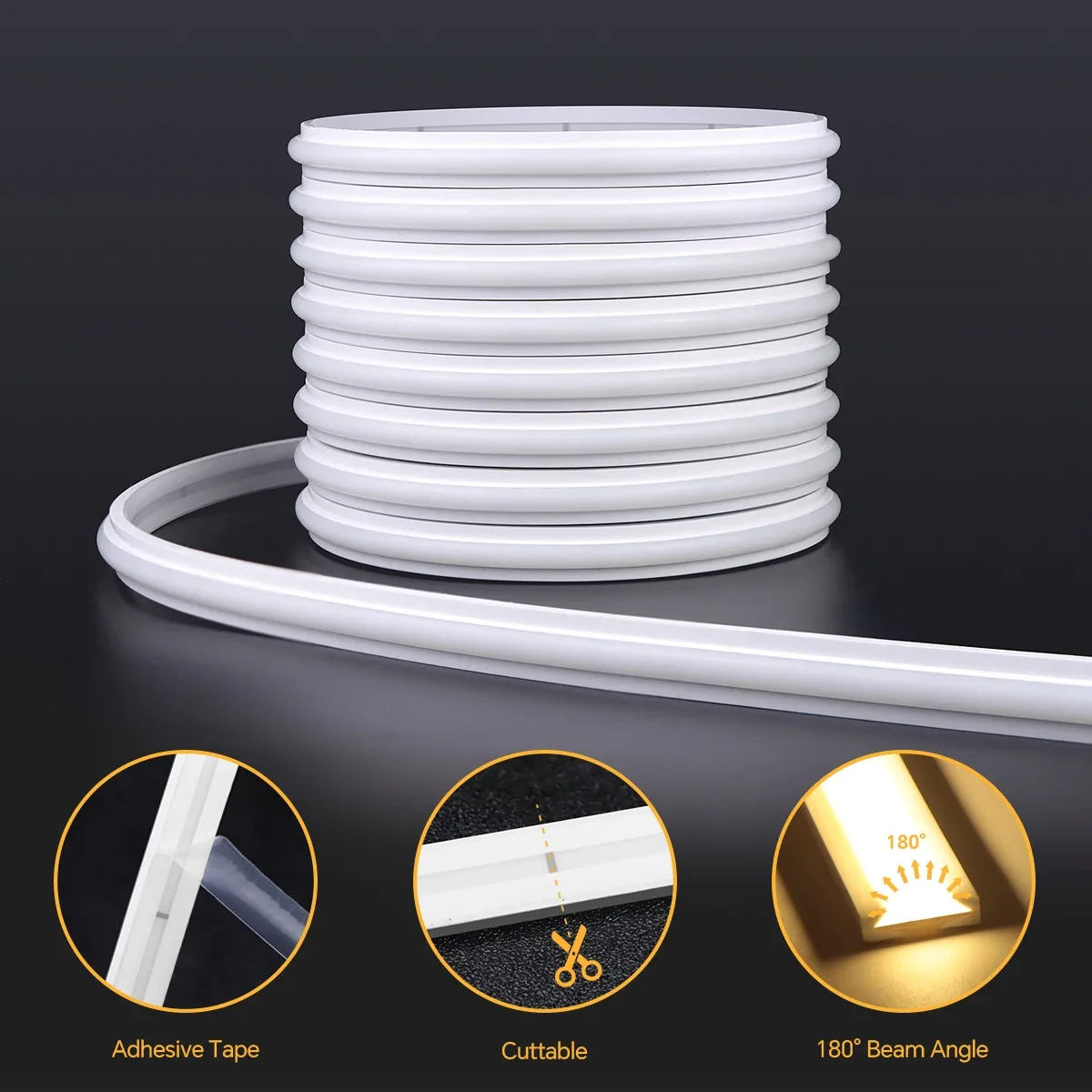 Ruban LED COB Néon Flexible en Silicone avec Capteur Tactile et Balayage Manuel - Image 2
