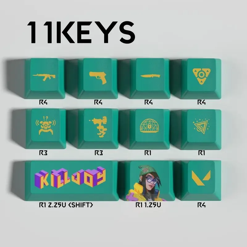 Set de 11 touches PBT Valorant - Profil OEM - Clove, Jett, Reyna, Omen, Sage & Viper - Image 4