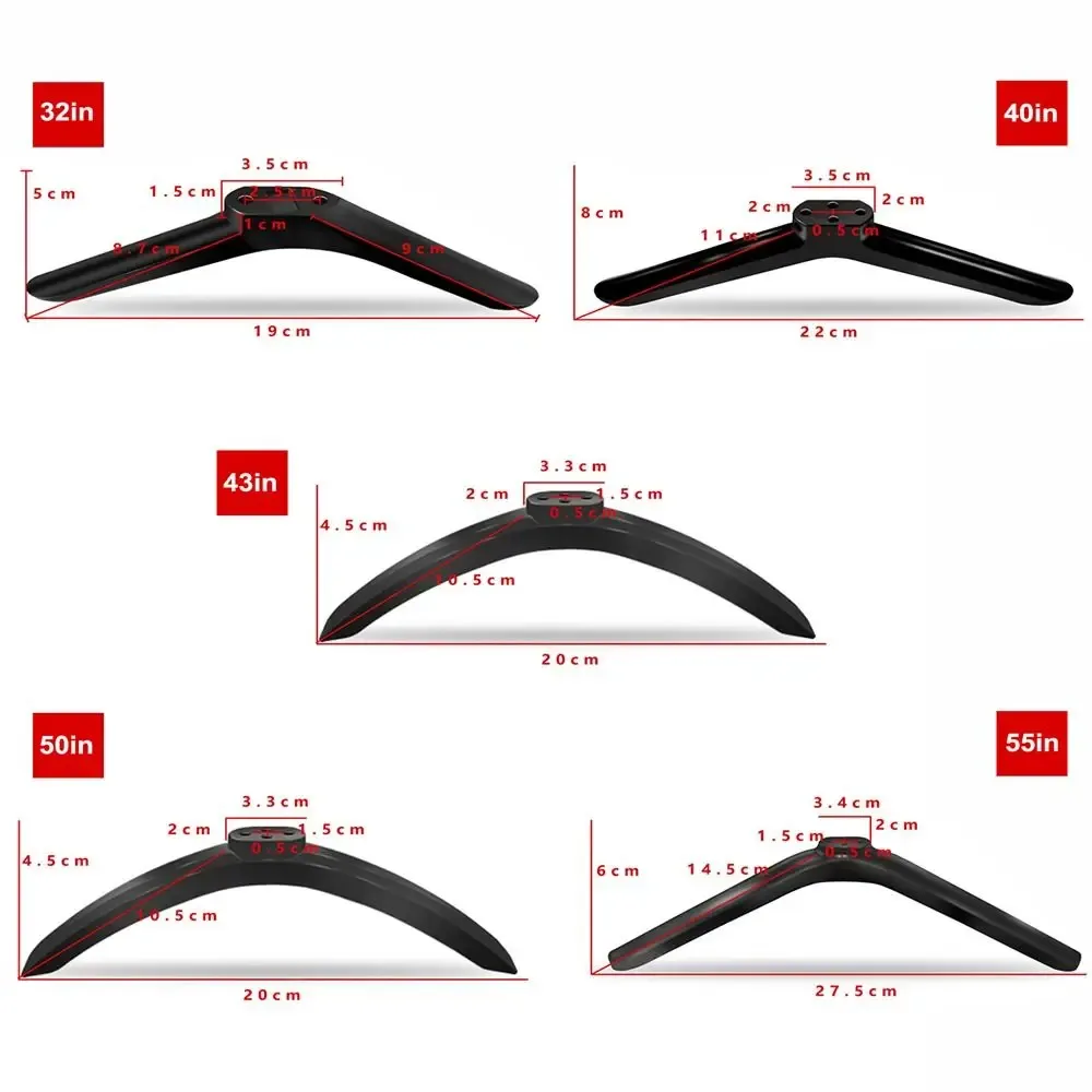 Pieds de support TV universels avec vis - Noir slide 6