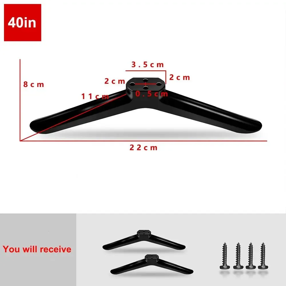 Pieds de support TV universels avec vis - Noir slide 3
