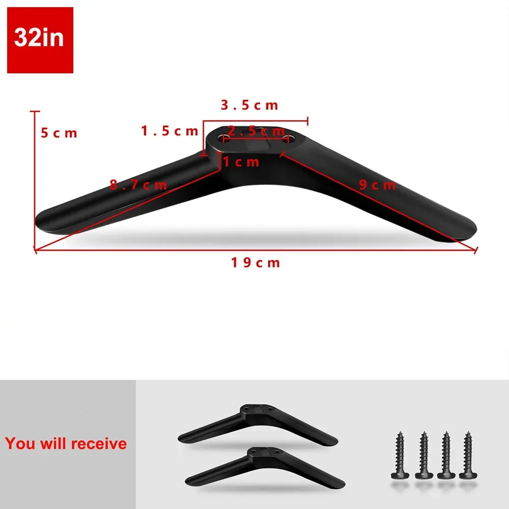 Pieds de support TV universels avec vis - Noir slide 7