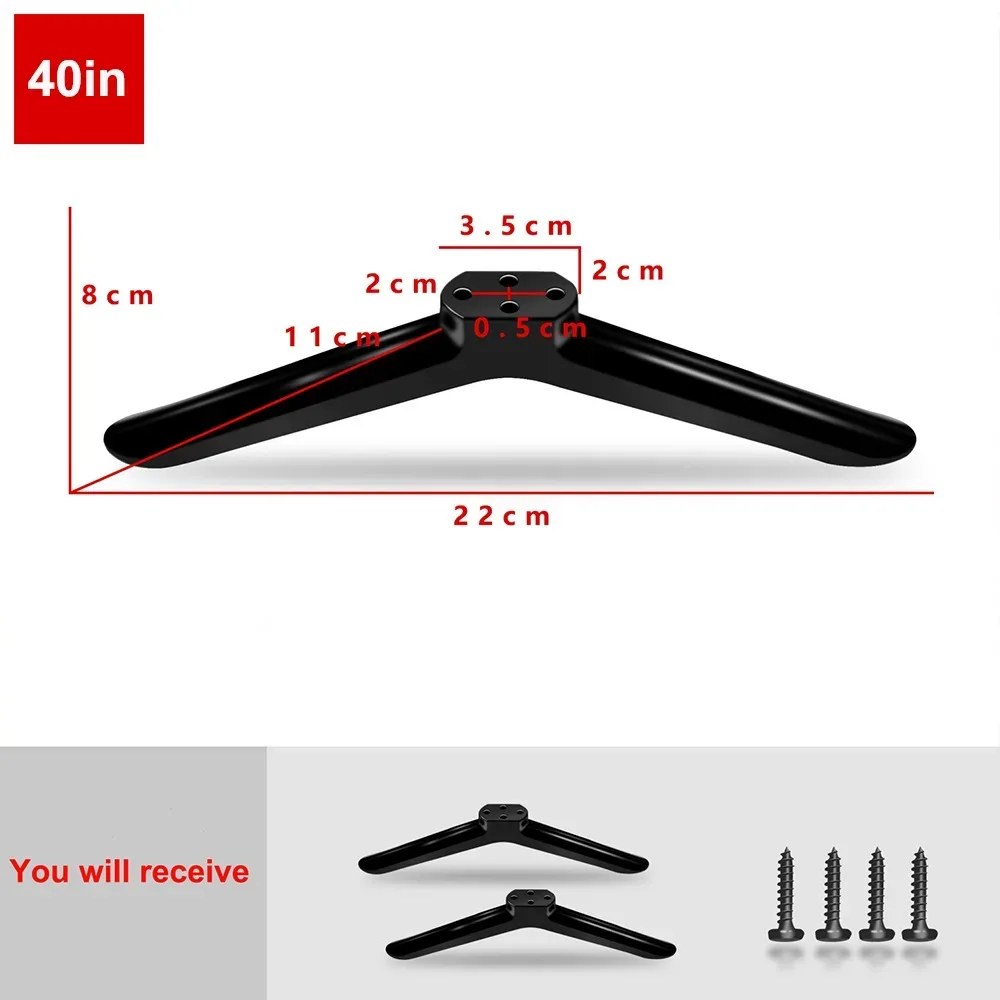 Pieds de support TV universels avec vis - Noir slide 8