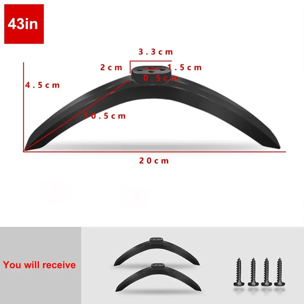 Pieds de support TV universels avec vis - Noir slide 9