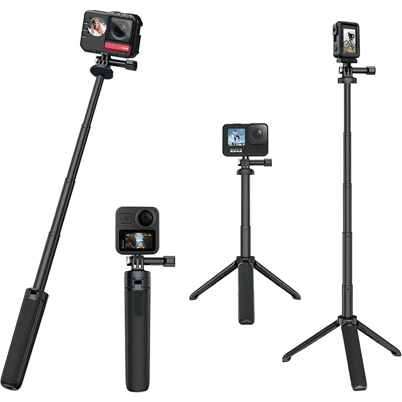 Perche à selfie extensible et trépied pour GoPro 13/12/11/10/9, DJI Osmo Action 5 Pro/4/3 et Insta360 X4
