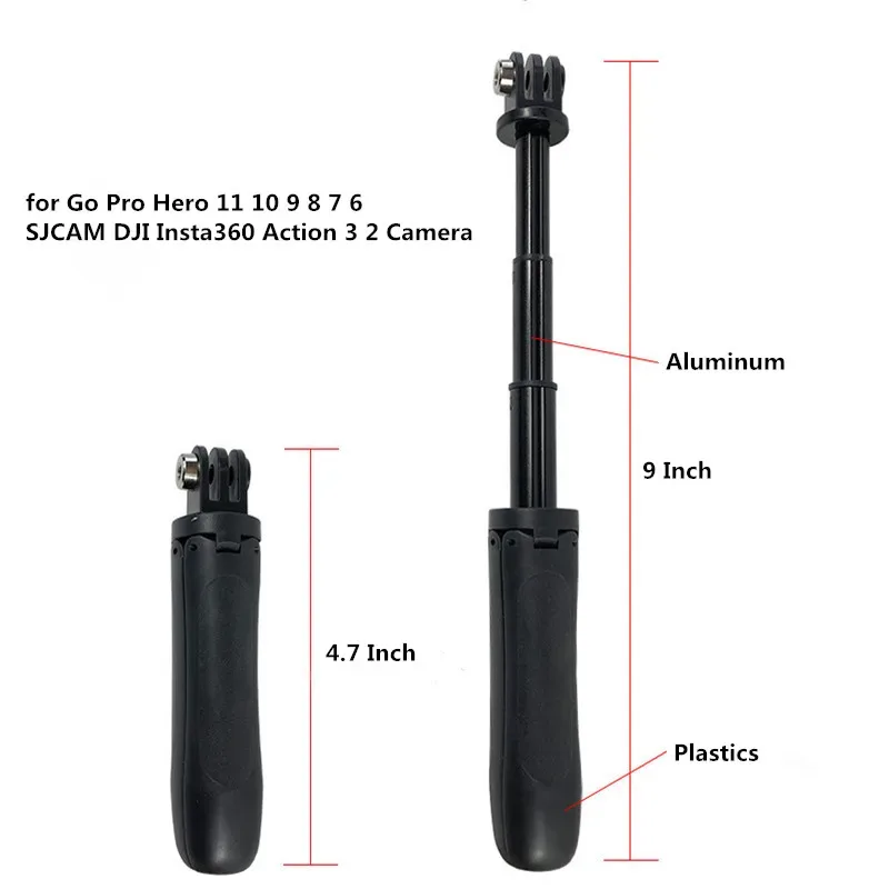 Perche à selfie extensible et trépied pour GoPro 13/12/11/10/9, DJI Osmo Action 5 Pro/4/3 et Insta360 X4 slide 2