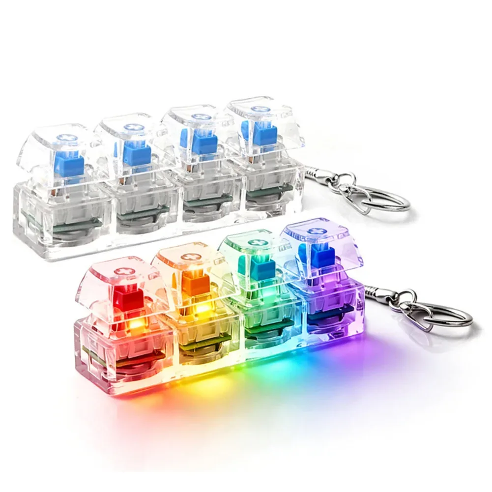 Testeur de clavier mécanique 4 touches avec LED et porte-clés anti-stress - Image 3