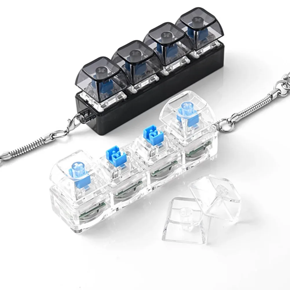 Testeur de clavier mécanique 4 touches avec LED et porte-clés anti-stress - Image 2