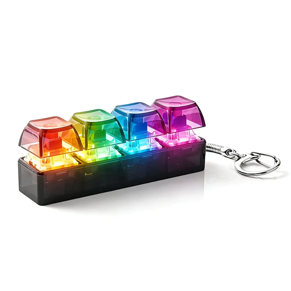 Testeur de clavier mécanique 4 touches avec LED et porte-clés anti-stress - Image 6