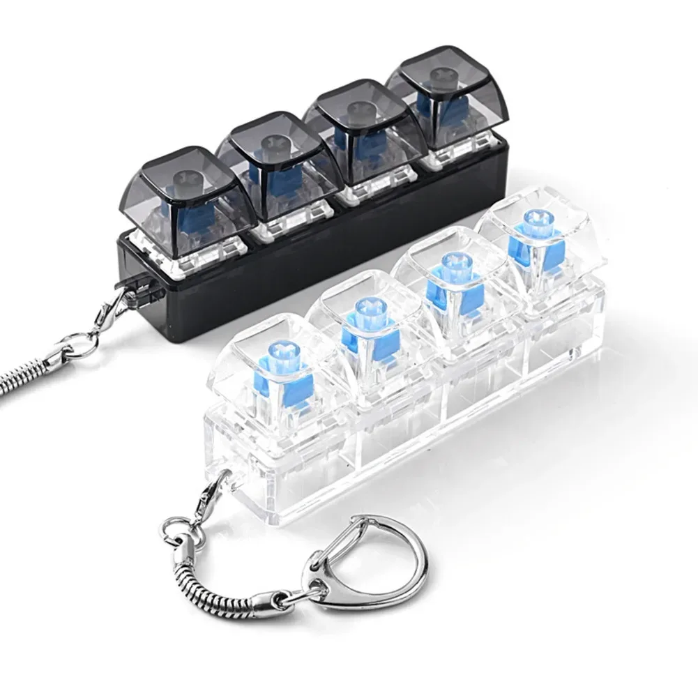 Testeur de clavier mécanique 4 touches avec LED et porte-clés anti-stress - Image 1