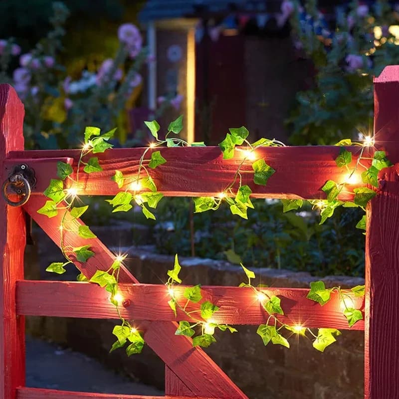 Guirlande lumineuse de vigne artificielle et fleurs pour décoration de Noël et mariage slide 4