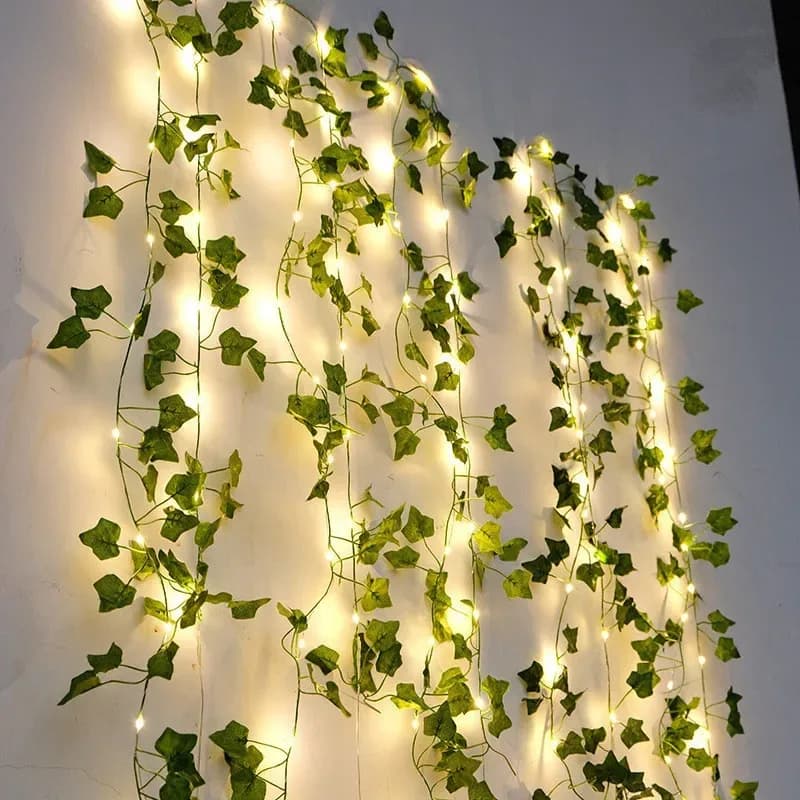 Guirlande lumineuse de vigne artificielle et fleurs pour décoration de Noël et mariage slide 7
