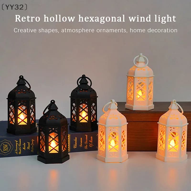 Lanterne LED rétro hexagonale maveraYY32 - Décoration d'ambiance et cadeau créatif - Image 1