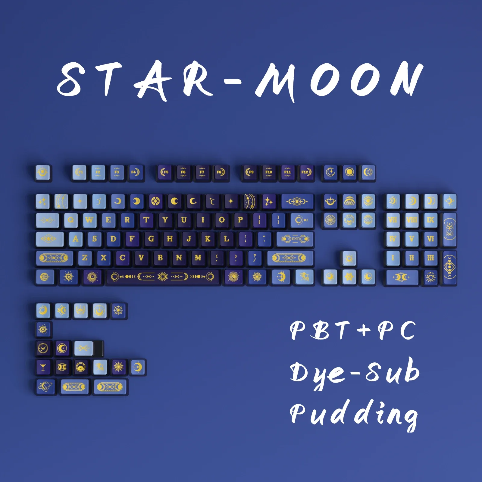 Set de touches STAR-MOON Pudding PBT - Profil OEM rétroéclairé pour clavier mécanique slide 7
