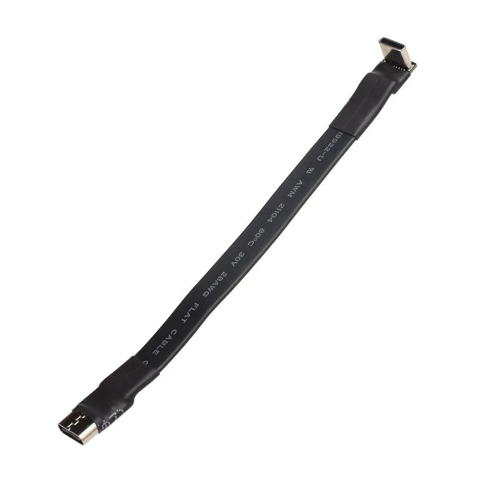 Câble d'extension USB-C 2.0 plat FPC blindé, connecteurs coudés à 90°, 5 cm à 3 m - Image 4