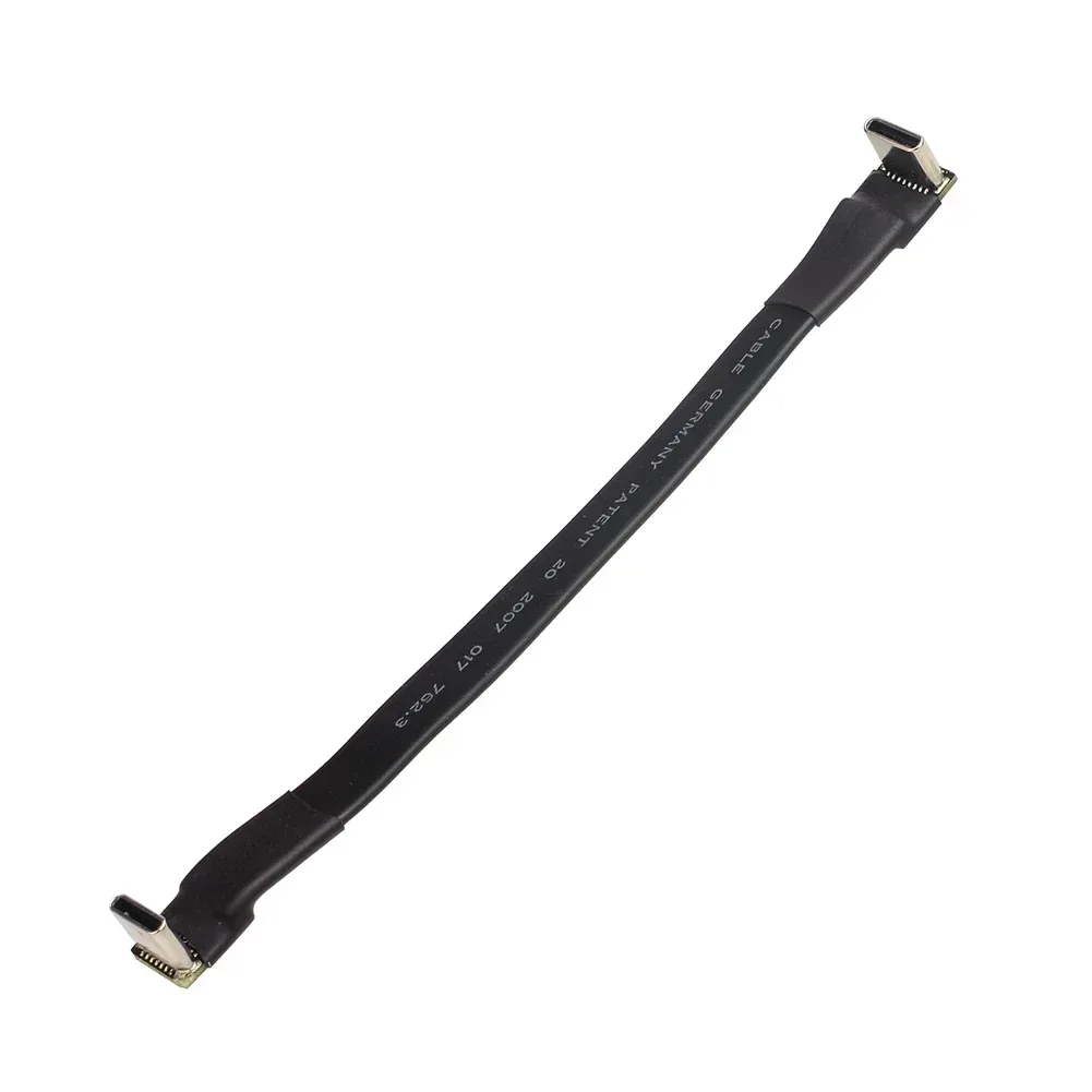 Câble d'extension USB-C 2.0 plat FPC blindé, connecteurs coudés à 90°, 5 cm à 3 m - Image 2