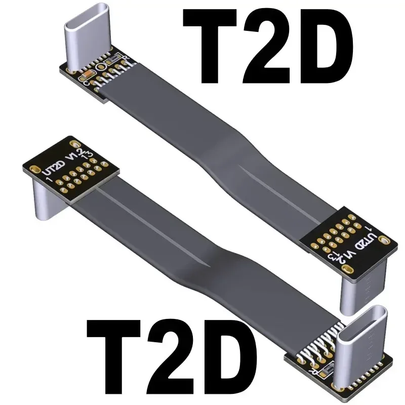 Câble d'extension USB-C 2.0 plat FPC blindé, connecteurs coudés à 90°, 5 cm à 3 m slide 8