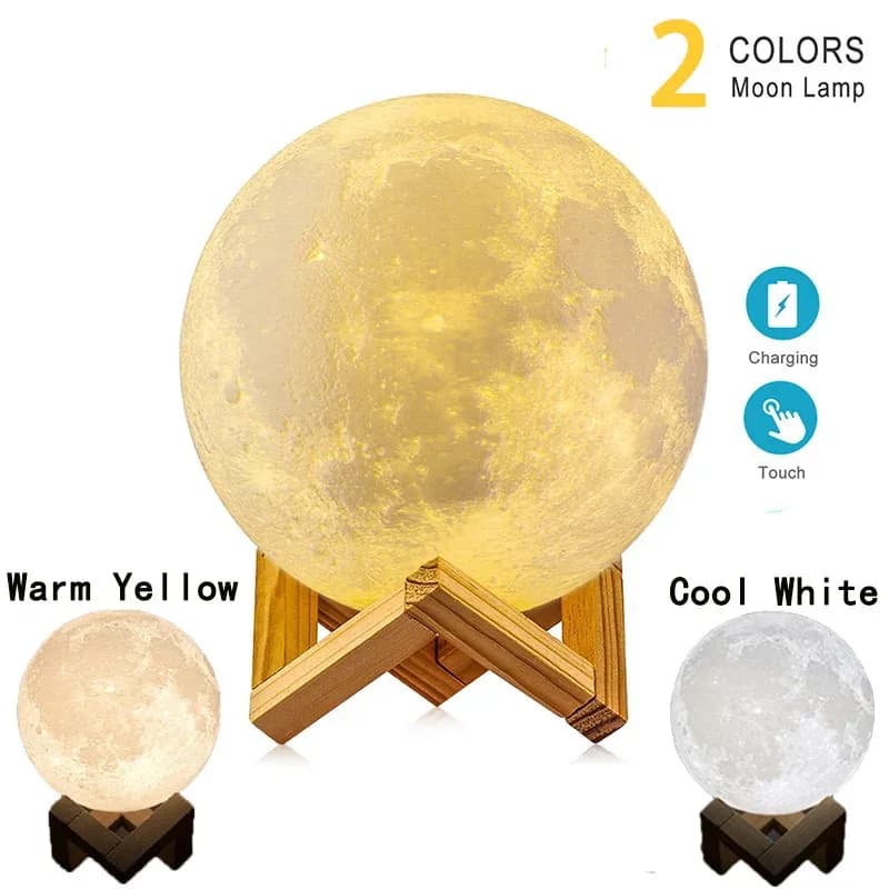 Lampe Lune LED 3D Tactile et Rechargeable slide 7