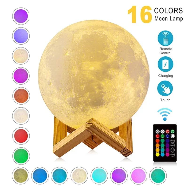 Lampe Lune LED 3D Tactile et Rechargeable slide 8
