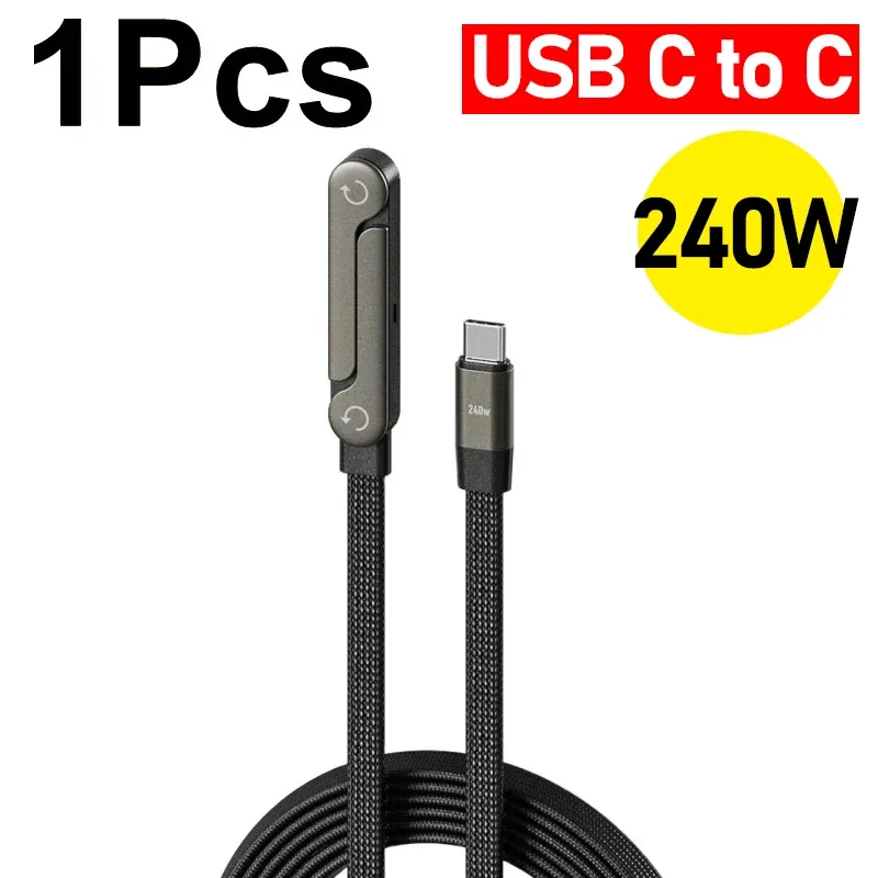 Câble USB-C 2-en-1 avec support de téléphone intégré 90° - Charge rapide 240W slide 7