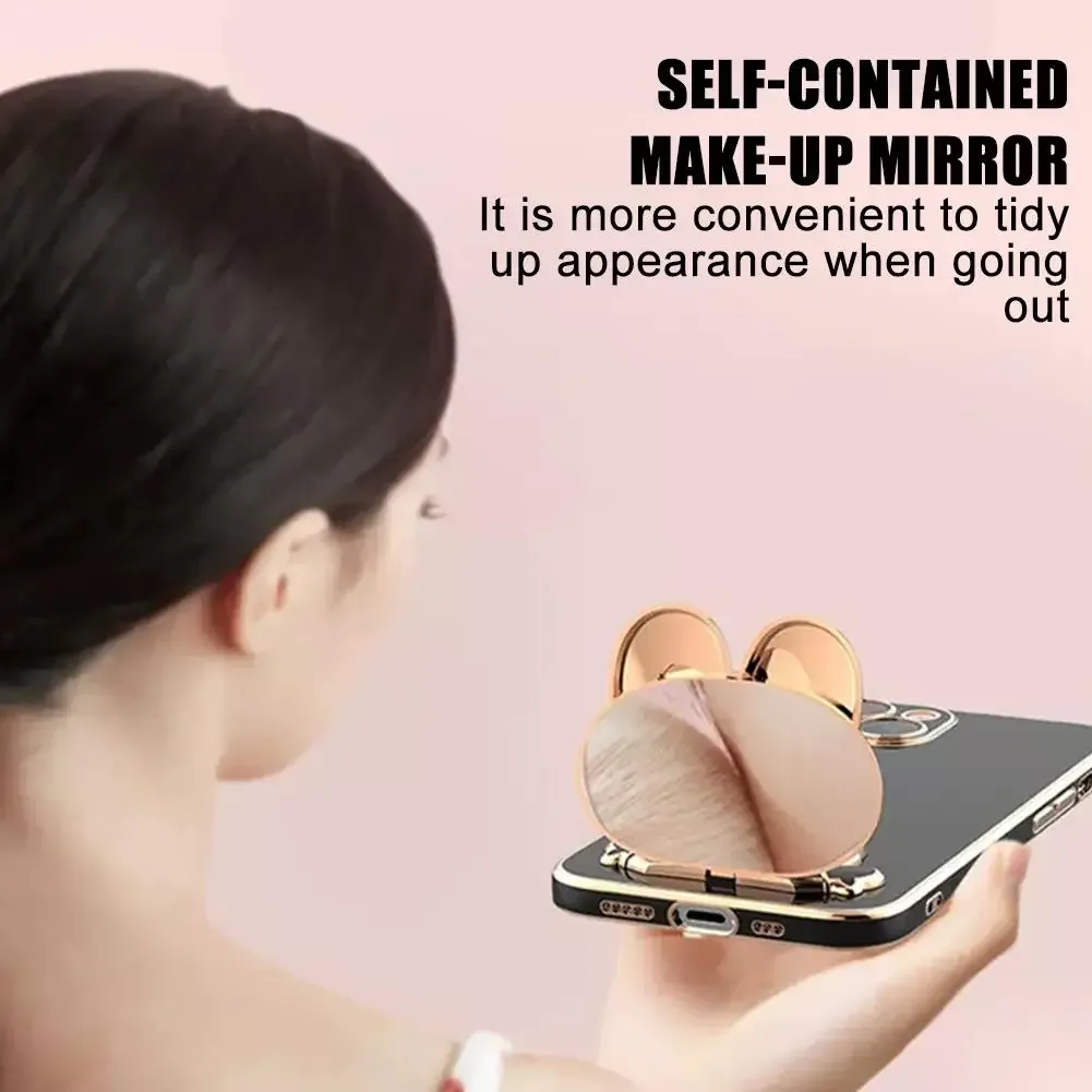 Support de téléphone 2-en-1 en métal avec miroir de maquillage intégré - Motif Chat slide 4