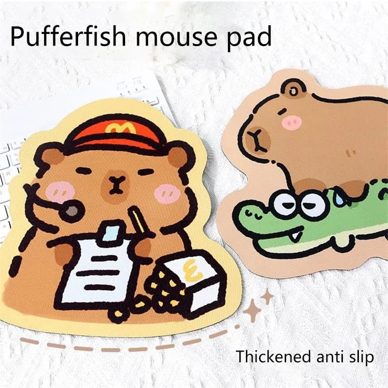 Tapis de souris Kawaii antidérapant - Motif animaux mignons - Image 4