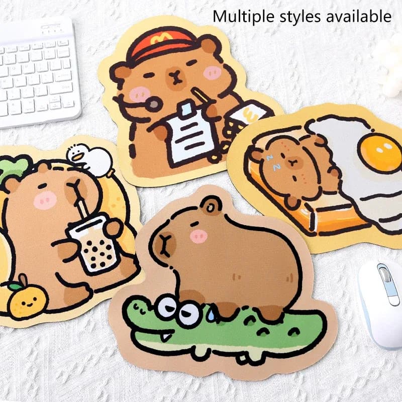 Tapis de souris Kawaii antidérapant - Motif animaux mignons - Image 3