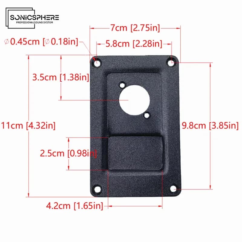 SonicSphere – Plaque arrière en aluminium pour enceinte PA, 70 x 110 x 2 mm - Image 4