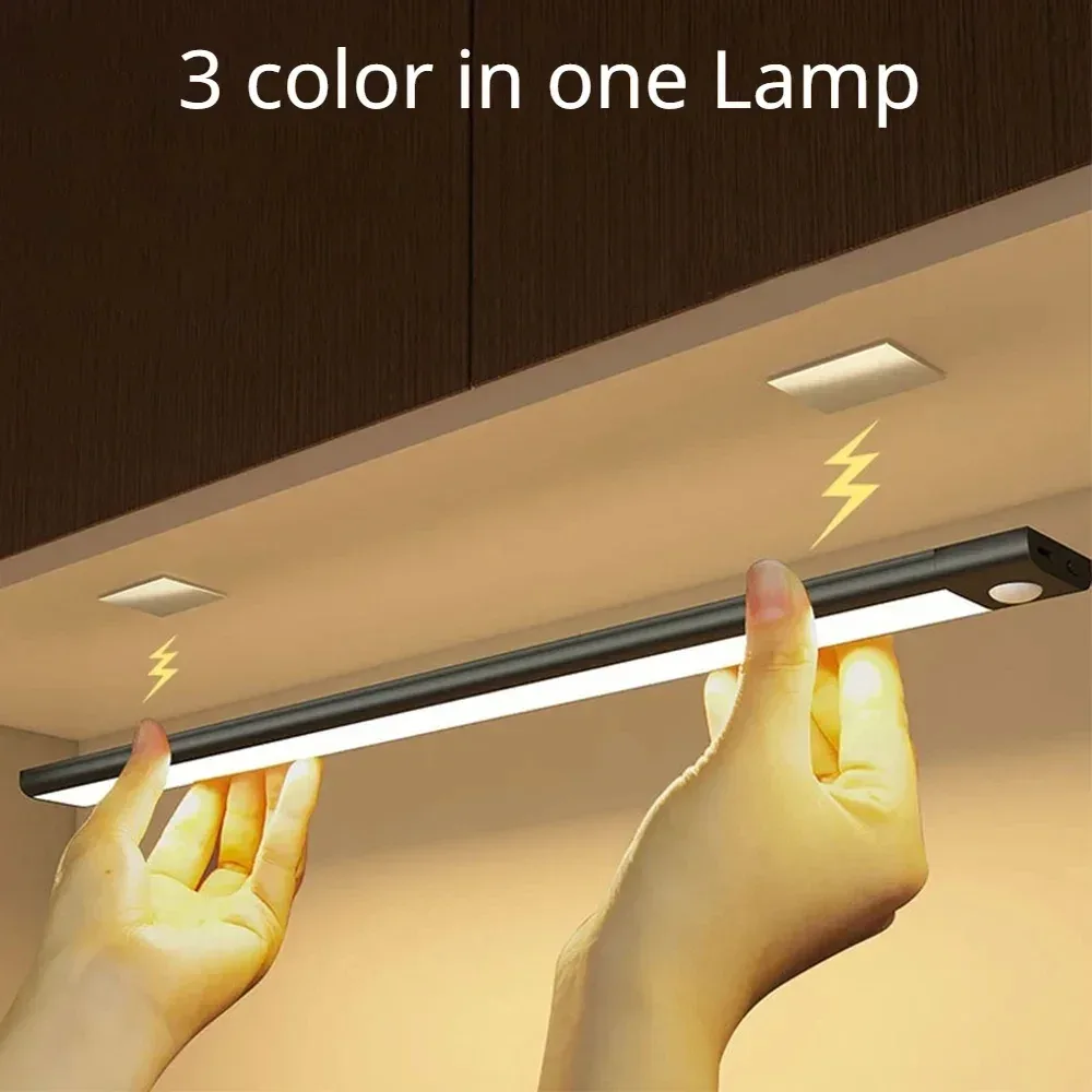 Réglette LED sans fil rechargeable avec détecteur de mouvement pour placard et armoire - Image 1