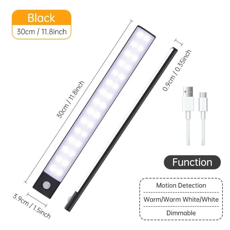 Réglette LED sans fil rechargeable avec détecteur de mouvement pour placard et armoire slide 10