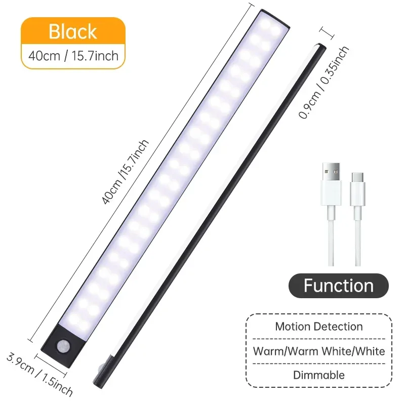 Réglette LED sans fil rechargeable avec détecteur de mouvement pour placard et armoire slide 7